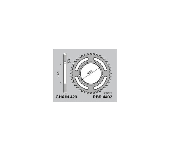 PBR en acier standard SPROCH 4402 - 420 4402 46 F