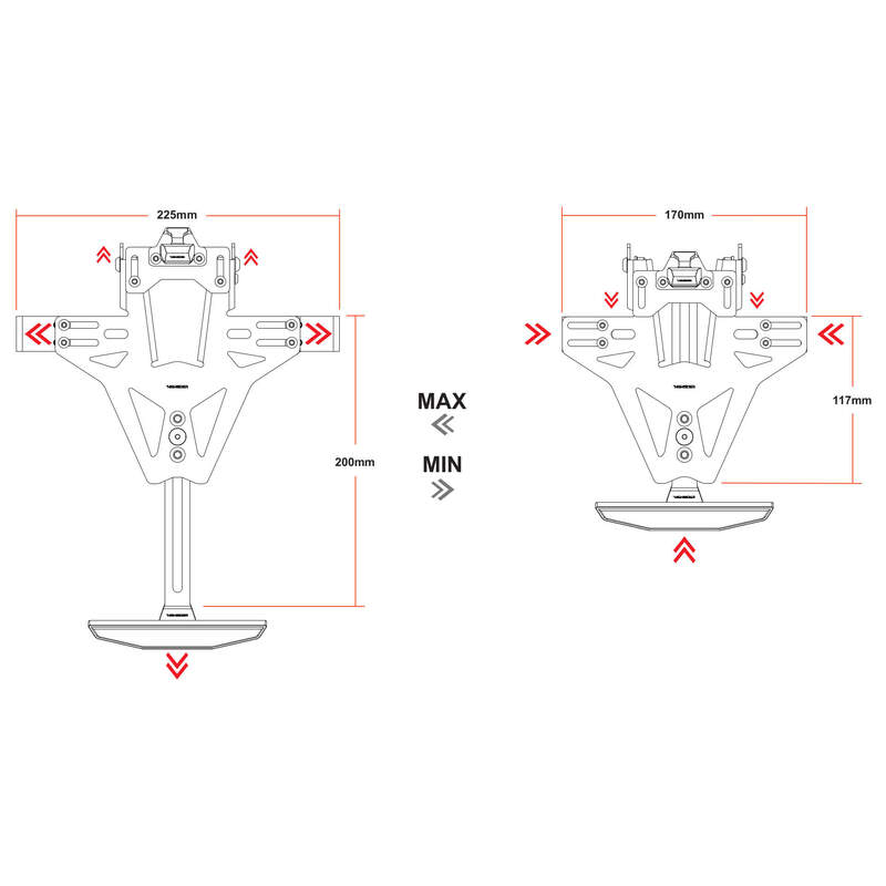 Highsider kentekenhouder Akron-RS Pro 280-621HP