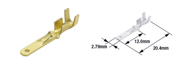 Tourmax mâle Terminal Pin de type 110 (2,79 mm) -brass-100-pack-ETP-12r