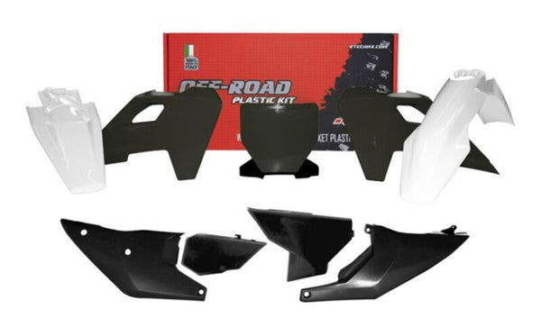 Racetech Plastic Kit 7 delen zwart en wit (R-KithSQ-NR1-523)