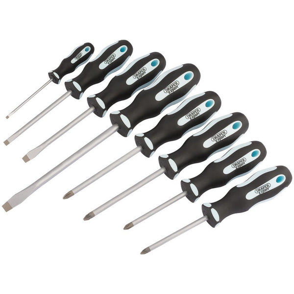 Draper -Experte Heavy Duty Soft Grip ScrewDriver Set - 8 Stücke 63589.0