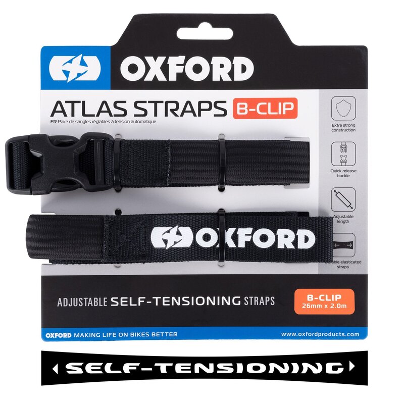 Oxford Atlas B-Clip 26 mm x 2,0 m zwart (paar) OX321