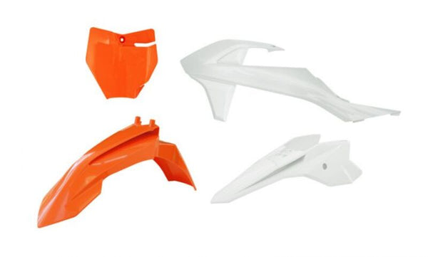 Kit en plastique Racetech-4 parties orange / blanc à KTM R-Kitktm-AR4-050