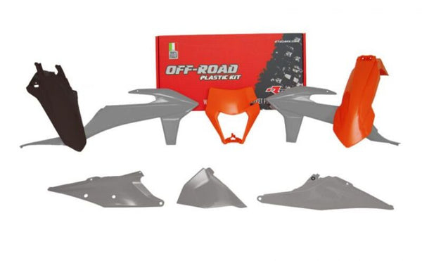 Kit en plastique Racetech 6 parties-gris et Orange R-Kitktm-Gr2-523 (Ezberg Rodeo 2023)