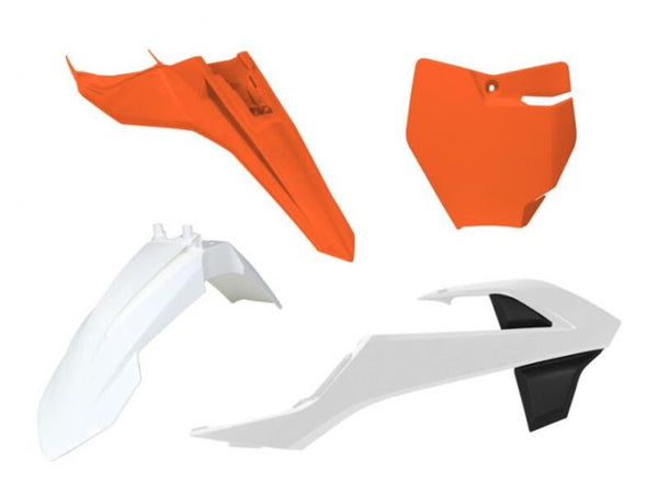 Kit en plastique Racetech 4-parties-orange et blanc r-kitktm-o23-500
