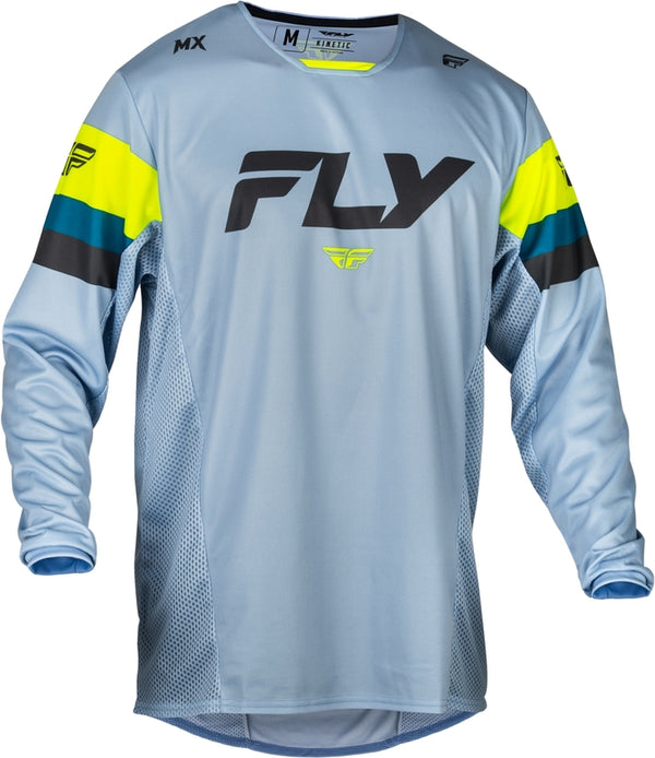 Fly Racing Kinetic Prix Jersey-Ice Gray/Charcoal/Hi-Vis 377-421M