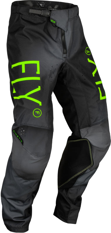 Fly Racing Kinetic Prodigy Youth Pants - Charcoal/Neon Green/True Blue 377-53618