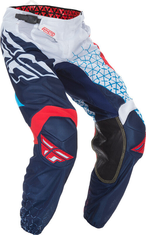 Fly Racing Kinetic Trifecta Mesh Pants - rood/wit/blauw 370-33228S