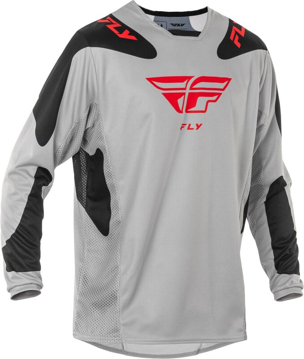 Fly Racing Kinetic Sym Jersey - Light Gray/Red/Black 378-420m