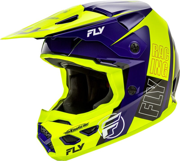 Fly Racing Kinetic Rally Helmet-Hi-Vis/Blue/Black 73-8661x