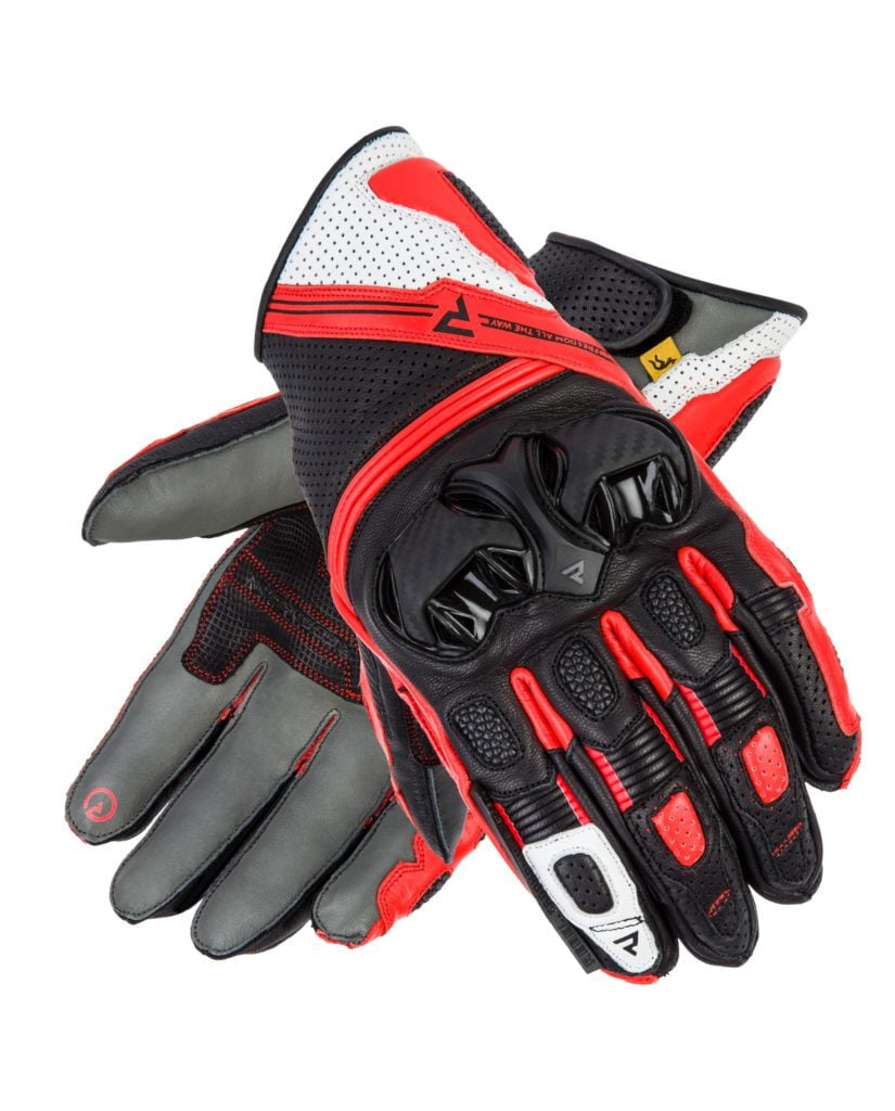 Rebelhorn MC Handschuhe St kurzes Schwarz /Rot