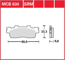 TRW Brake Pad Sinter Scooter 125+ MCB830SRM