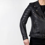 Ozone Lady Mc-Leather Jacke Ramones modern schwarz