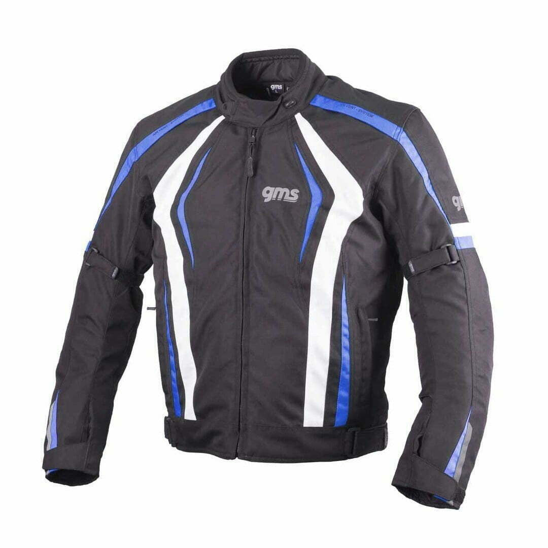 GMS Textile MC Jacke Blouson Tempo Schwarz /Weiß /Blau