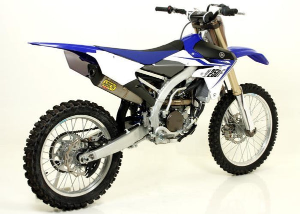 Yamaha YZ 250 F 14/15 Volles System mit Titanium Trophäen -Schalldämpfer mit Kohlenstoff -Endkappe und Stahlsammler