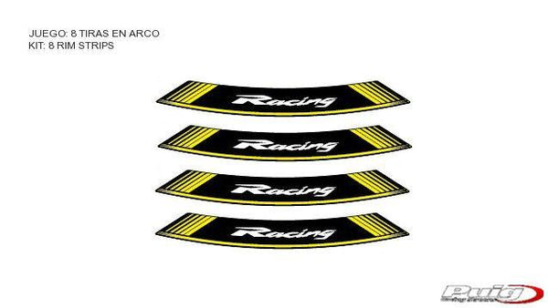 Kit 8 bandes de jante Racing C / Yellow