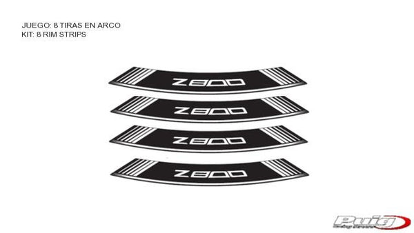 Kit 8 bandes de jante z800 c / blanc