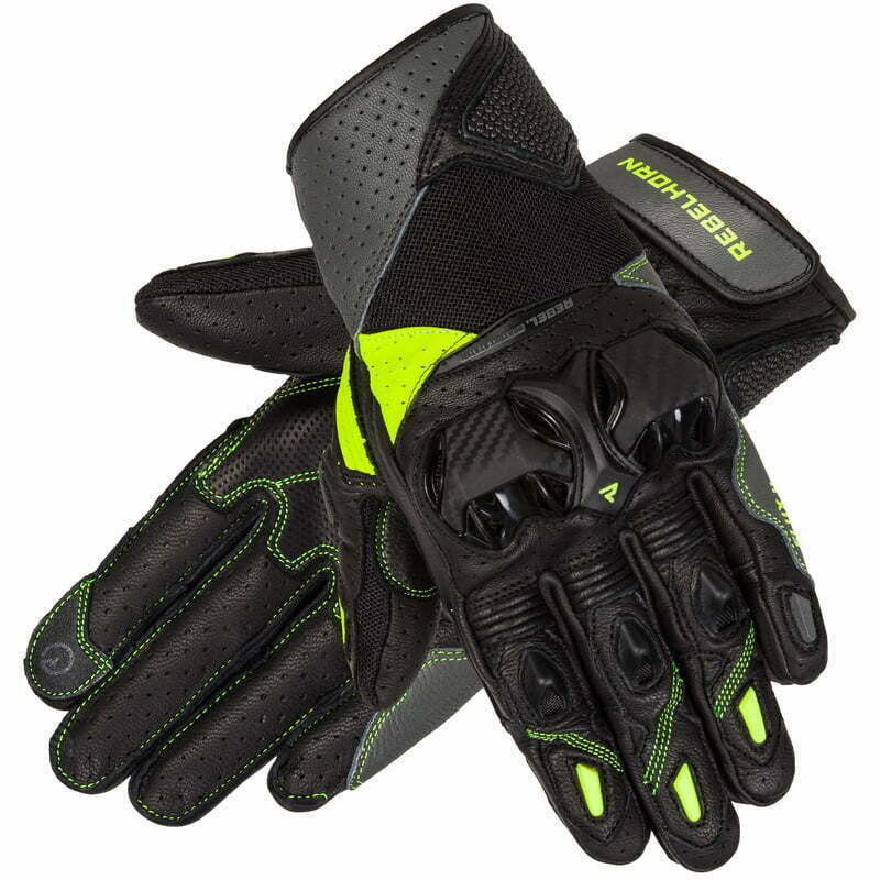 Rebelhorn MC Handschuhe Flux II Schwarz /Grippe