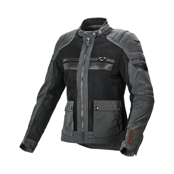 Motorjas macna, vloeiende vrouw nachtoog zwart/zwart nachtoog/bruin