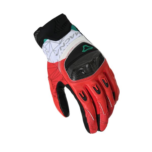 Motorfietshandschoenen macna, rocco zwart/rood/wit