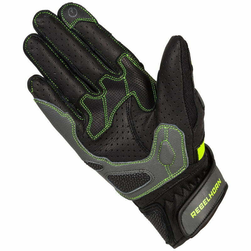 Rebelhorn MC Handschuhe Flux II Schwarz /Grippe