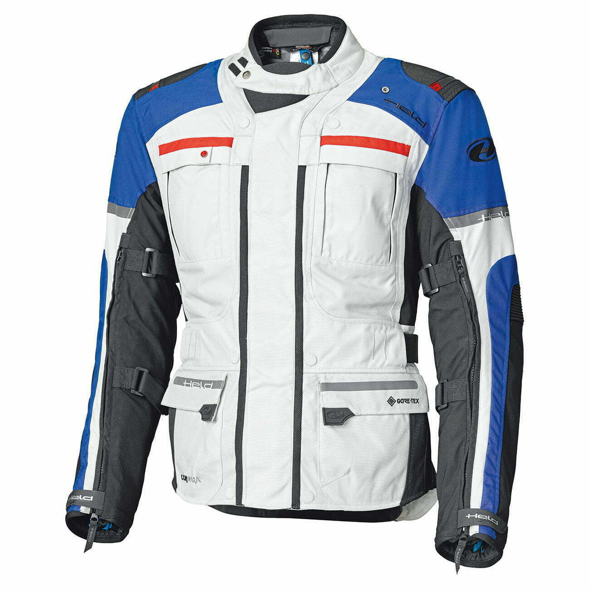 Gore-Tex® Textile MC Jacket Careese Evo Gray /Blue vastgehouden