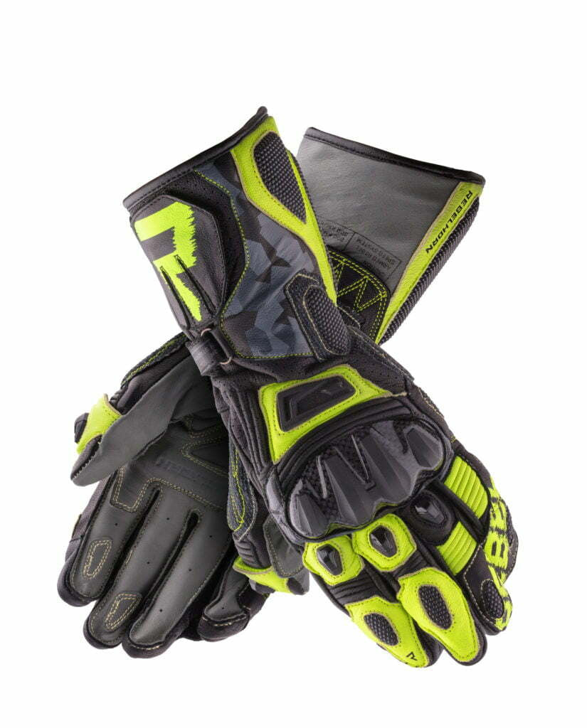 Rebelhorn Sport Motorrad-Handschuhe Rebel Schwarz /Flu 