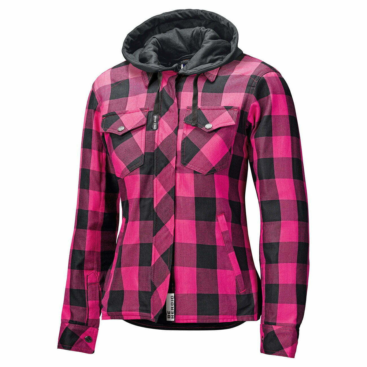 Gehaltene Lady Kevlar MC Shirt Lumberjack II Black /Pink