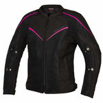 Rebelhorn Dam Textil Mc-Jacke Hiflow IV Schwarz /Rosa 