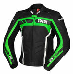 iXS Lederjacke LD RS-600 1.0 Schwarz /Grün /Weiß 