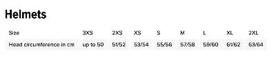Storlekstabell för Rocc 810 mc-hjälm med huvudomkrets i centimeter för storlekar från 3XS till 2XL.