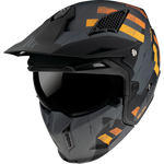 MT Helmets öppen mc-hjälm Streetfighter A12 i grå färg med orangea detaljer, visir och ventilationssystem, storlek XS-XXL.