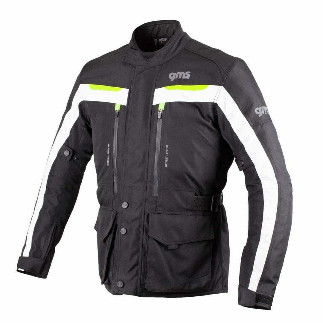 GMS Textile MC Jacke Ausrüstung Schwarz /Weiß /Grippe