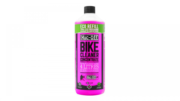 Muc-Off Nano Gel Bike Cleaner MC-rengöring 1 Liter med rosa flaska och miljövänlig design för effektiv rengöring av motorcyklar och cyklar.