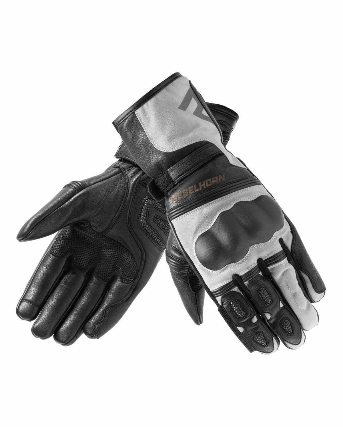 Rebelhorn Mc-Handschuhe Patrol Lang Schwarz /Grau 