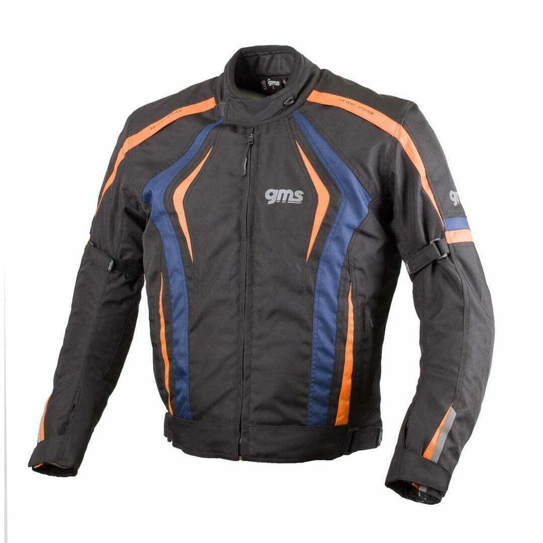 GMS Textile MC Jacke Blouson Tempo schwarz /orange /blau