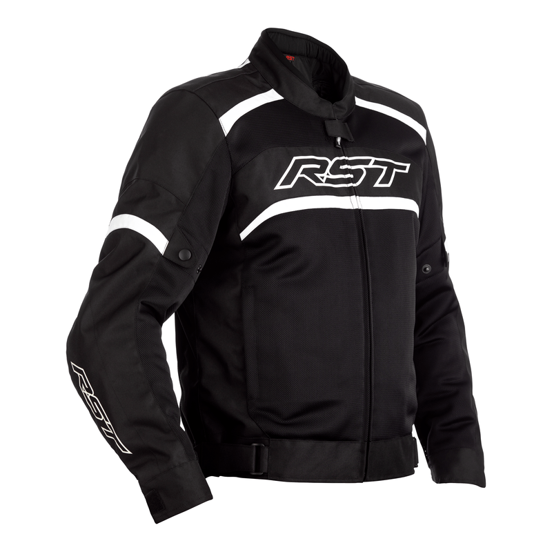 Eerste textiel mc-jacket piloot zwart /wit