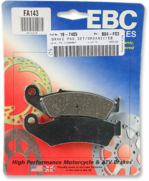 EBC Brake Pad FA ziet er organische FA143 uit
