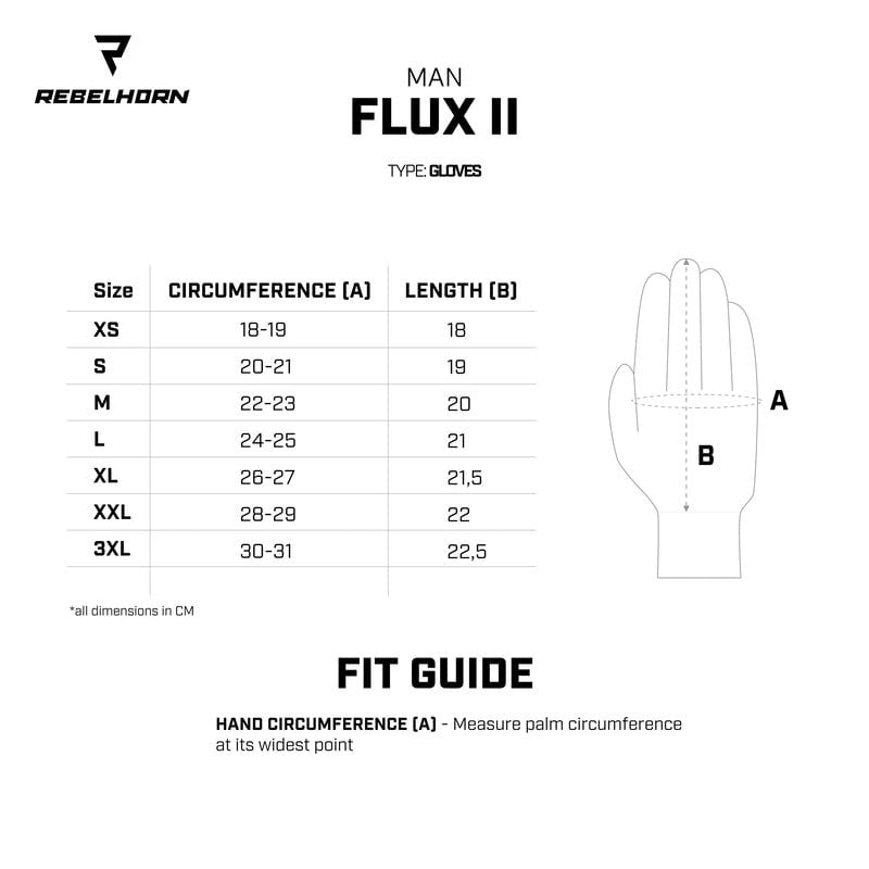 Rebelhorn MC Gloves Flux II zwart /rood