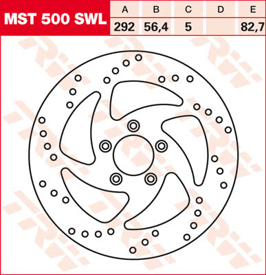 Trw frnt brk disc xl/bt swpt links mst500swl