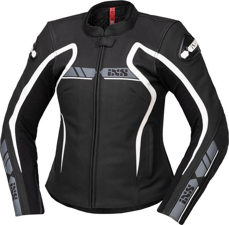 IXS Lady MC-LEATHER Veste LD RS-600 1.0 Black / Grey / White