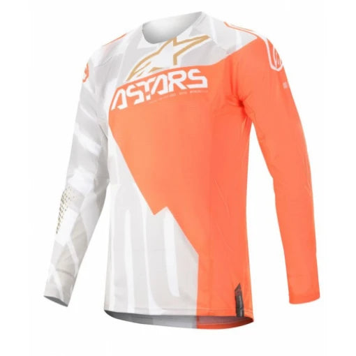 Alpinestars Techstar Factory Metal Sweater blanc / Orange Fluo / Gold