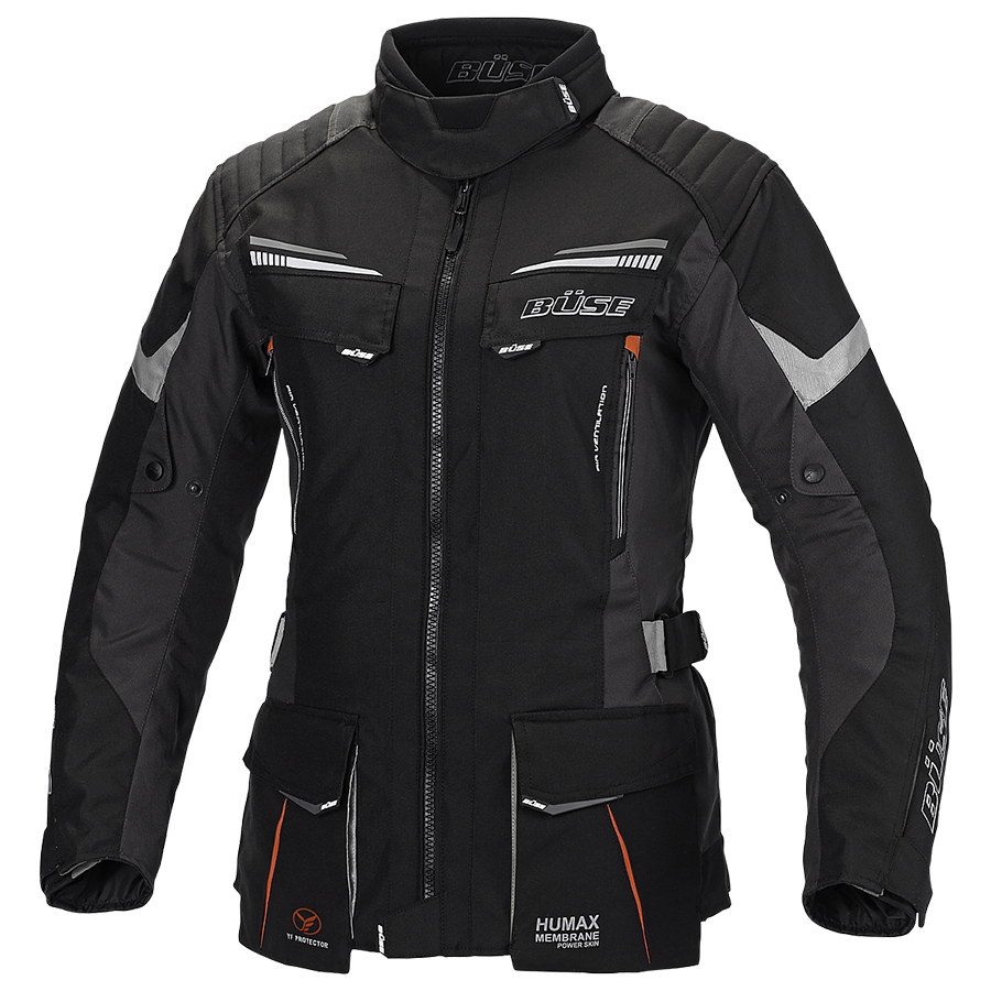 Büse Dam Textile MC Jacke Lago Pro Schwarz