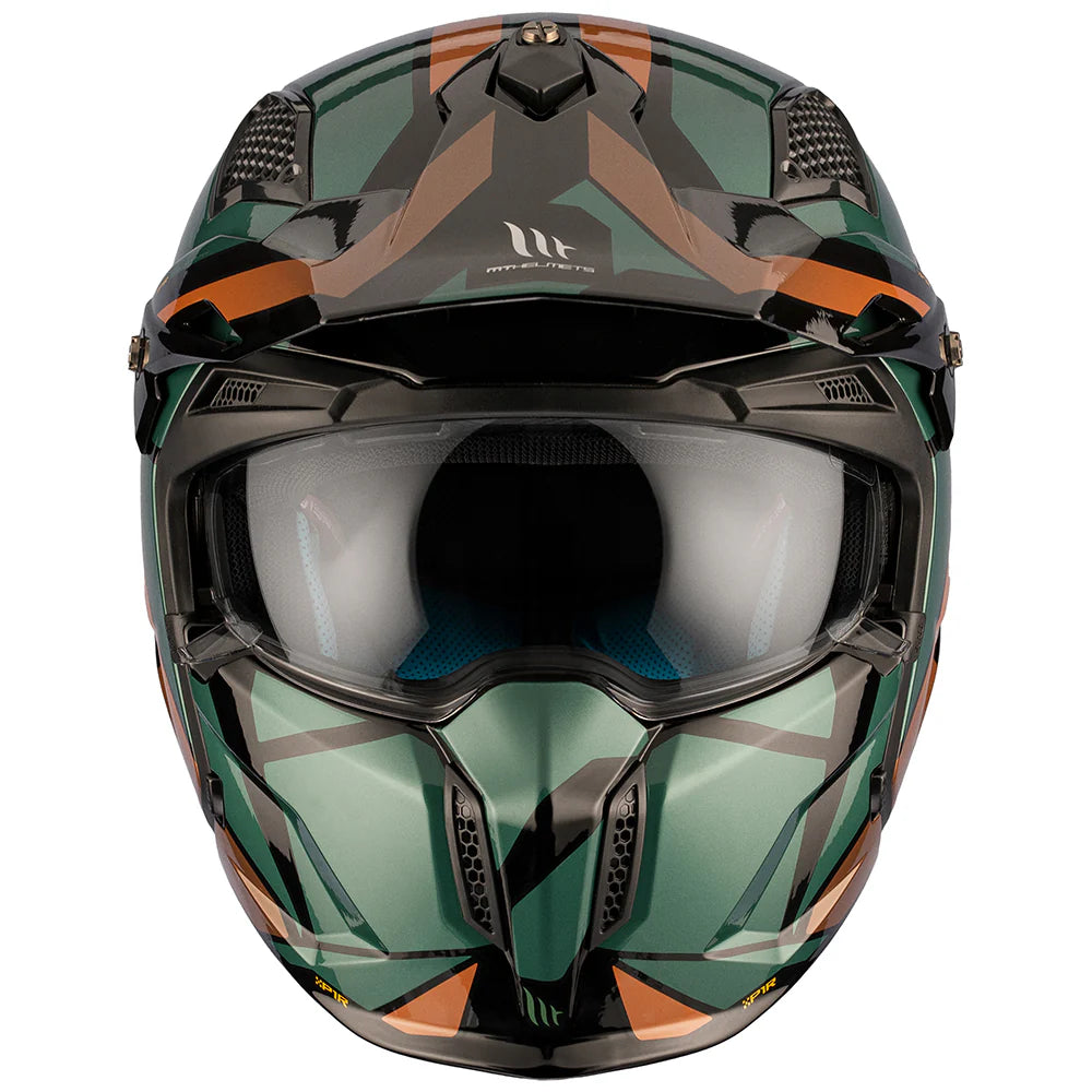 MT Helme öffnen MC Helm Streetfighter SV S P1R Green