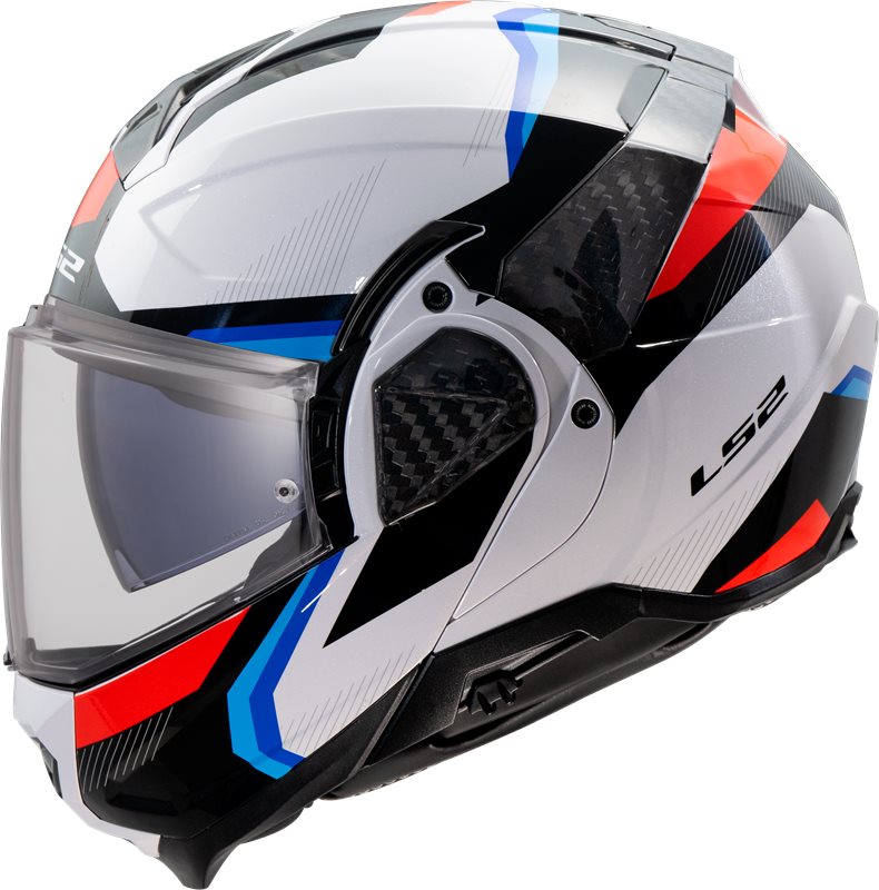 LS2 Openable MC Helmet Advant II Triple White /Blue /Red