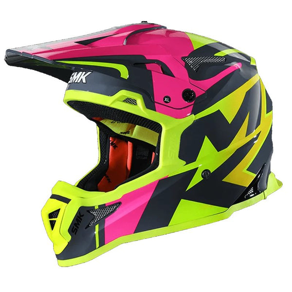 Casque smk allterra xpower jaune / rose