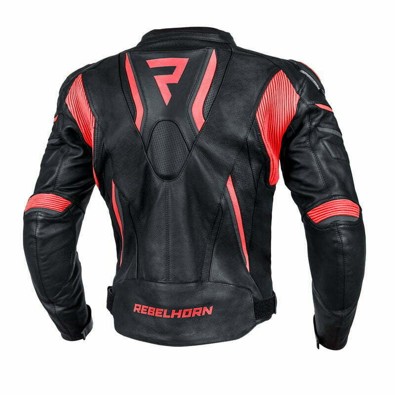 Rebelhorn mc-leather jacket fighter black /red