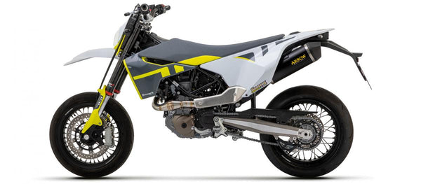 Husqvarna 701 Enduro Supermoto 17 Homologué en aluminium Dark Race Tech Silencieux avec un capuchon d'extrémité en carbone