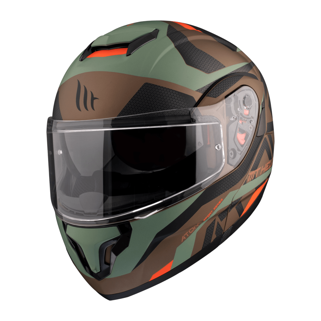 MT Helmet's openable MC helmet atom Camo Gold