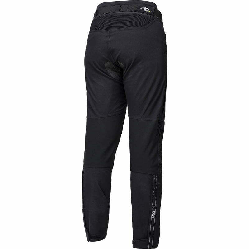 ixs dame gelamineerd textiel mc-pants st plus zwart